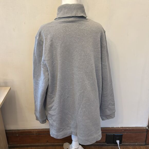 Karen Scott smoke gray turtleneck long sleeve fleece sweatshirt Size XXL New - Picture 7 of 11